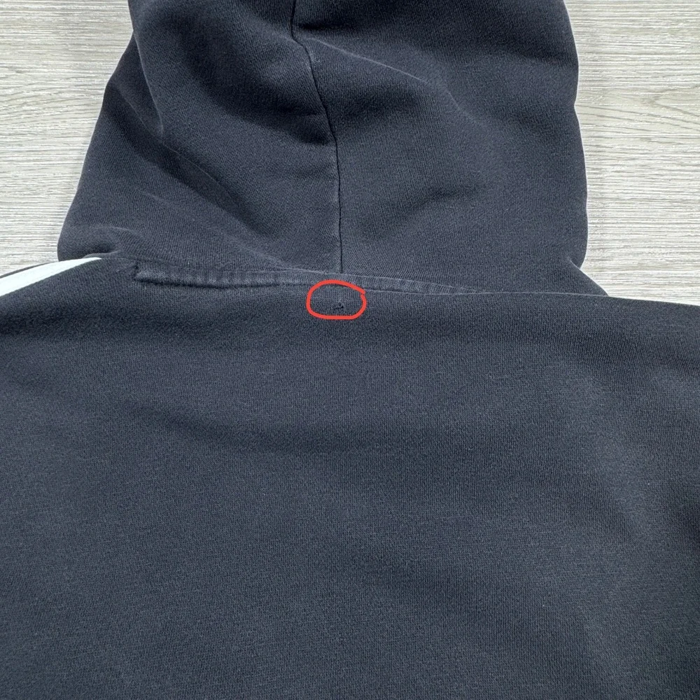 Adidas Men's Hoodie Pullover 3-Stripe Fleece‎ Logo Black Small Pocket
